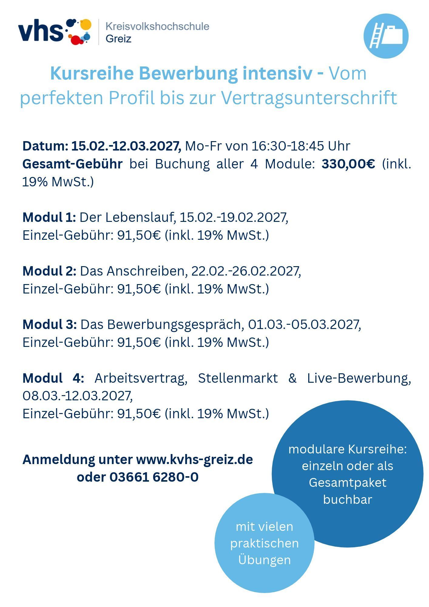 Flyer zum Bewerbungstraining